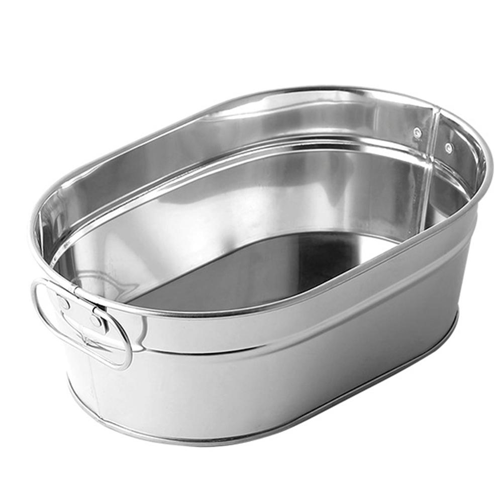 1pcs Ice Bucket Galvanized Iron Sturdy Durable Barrel Food Storage Bucket For Dinners Parties Restaurants Bar Tools: Dark Gray