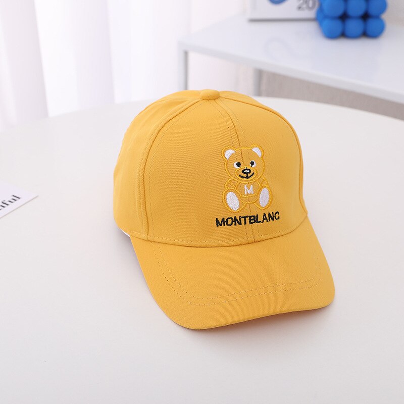 Doitbest Zomer Kids Jongen Meisje Cap Baseball Hoeden Cartoon Beer Lente Kind Zon Hoeden Piekte Caps Snapback Voor 2 Te 7 Jaar Oud: YELLOW