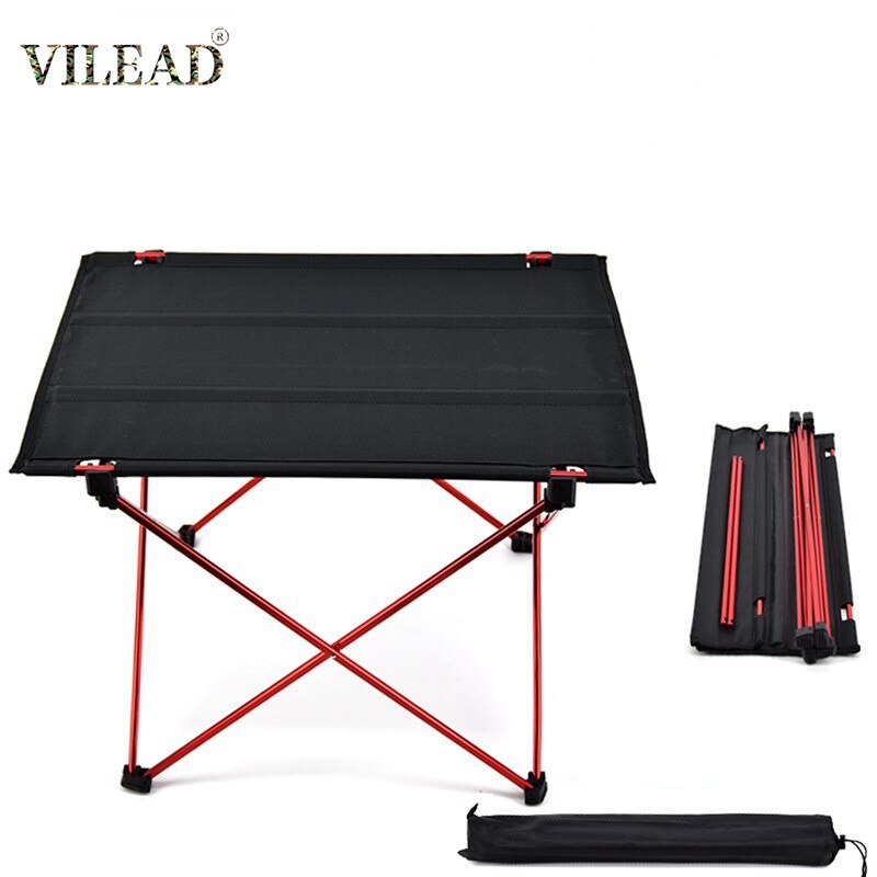VILEAD Portable Camping Table 57*42*38 cm 6061 Aluminium Folding Durable Tourist BBQ Outdoor Hiking Beach Waterproof Table