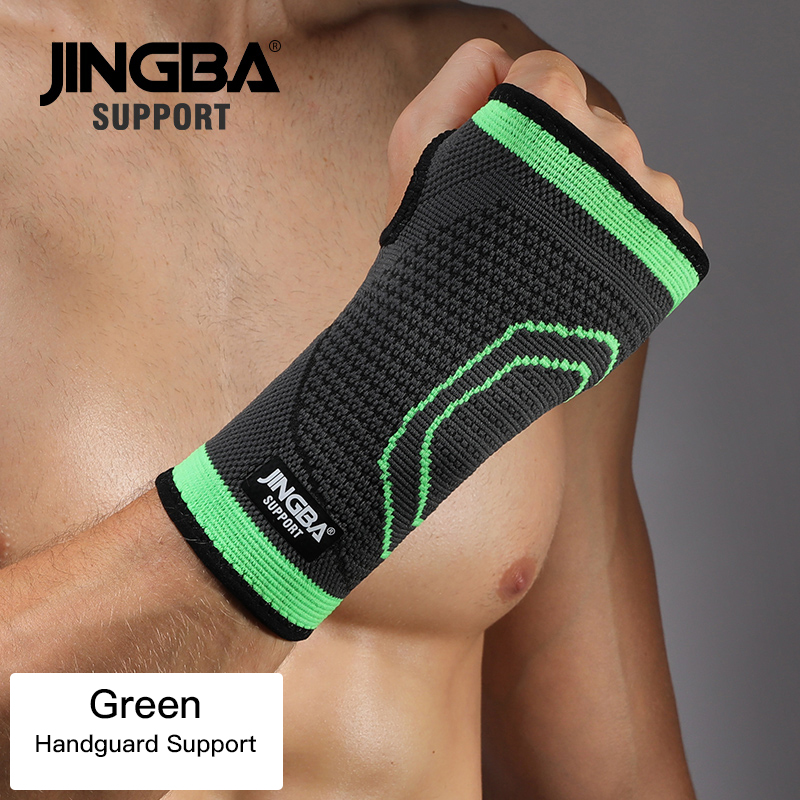 JINGBA SUPPORT Sports protective gear 1PCS Nylon basketball knee protector +wristband Support+ankle support+Elbow pads+hand guar: Green handguard