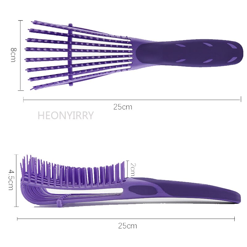 Peine de pulpo para peluquería, cepillo desenredante para cabello rizado, masaje doméstico para mujeres, peine no anudado