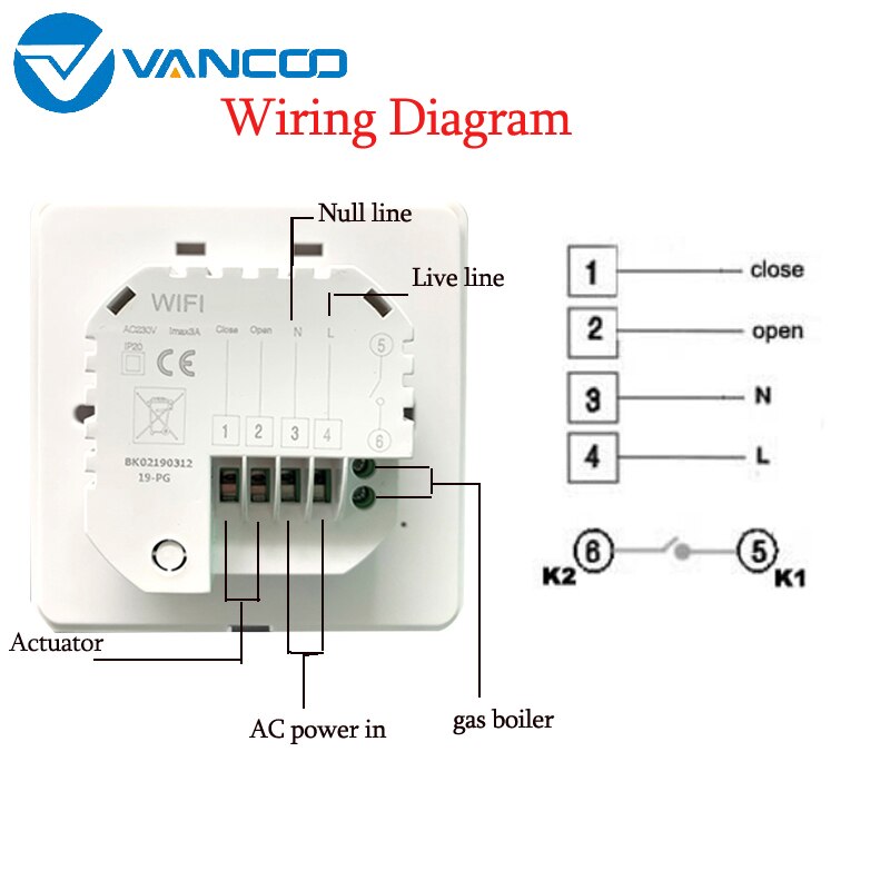 Vancoo Wifi Slimme Thermostaat 220V Elektrische Vloerverwarming Gas Boiler Temperatuur Afstandsbediening Voor Google Thuis, Alexa