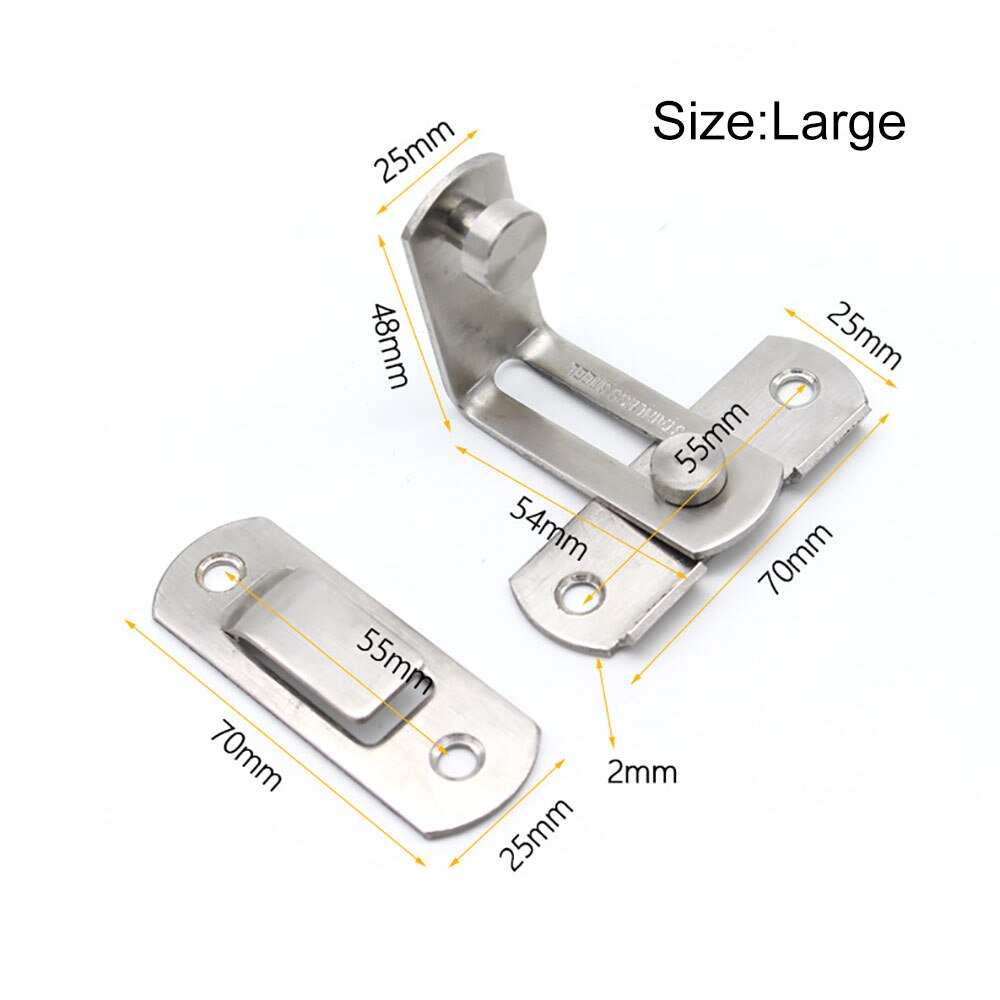 Durable Stainless Steel 90 degree door buckle right angle lock sliding door buckle pin room door buckle bathroom cabinet drawer