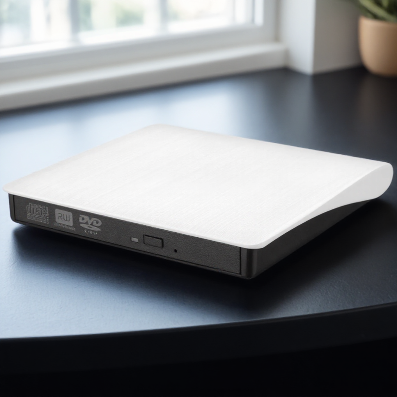 Usb 3.0 external cd/dvd drive rw burner writer laptop desktop mac windows linux compatible: White