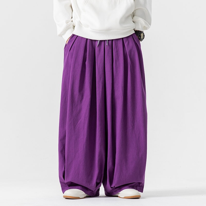 Stora herrbyxor med vida ben och elastisk midja, joggingbyxor med herrbyxor, casual, harembyxor, baggy, herr, mjukisbyxor, stor storlek 5xl: M / Fuchsia