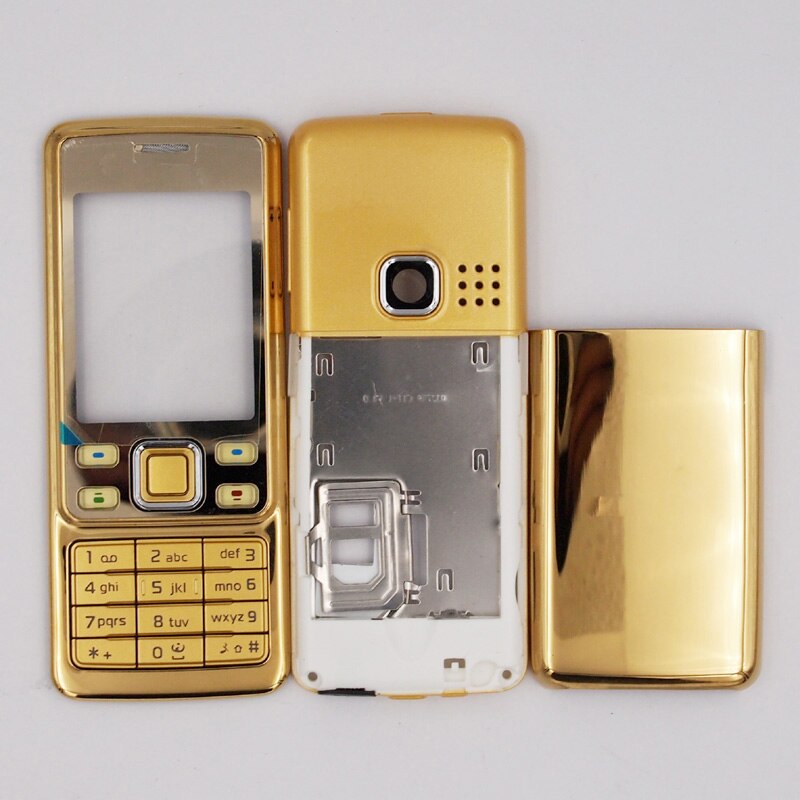 BaanSam Novo Caso de Habitação Para Nokia 6300 Com Teclado Inglês: Ouro / Dourado