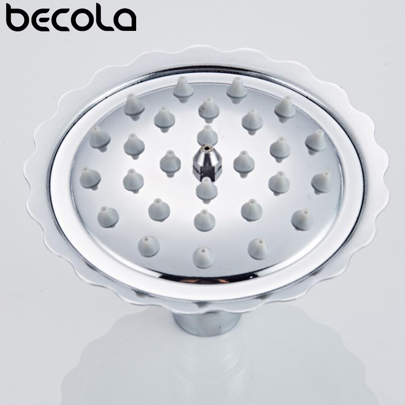 BECOLA 4 inch Rainfall Shower Head Stainless Steel Ultra-thin Showerheads Rain Shower Chrome Finish Round & Square: Sun flower