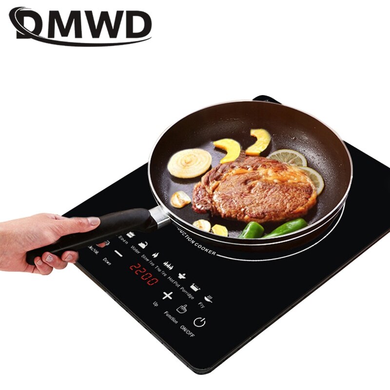 DMWD 110/220V 2200W Household Induction Cooker Electromagnetic Oven Waterproof Electric Stove Smart Touch Control Heating Plate