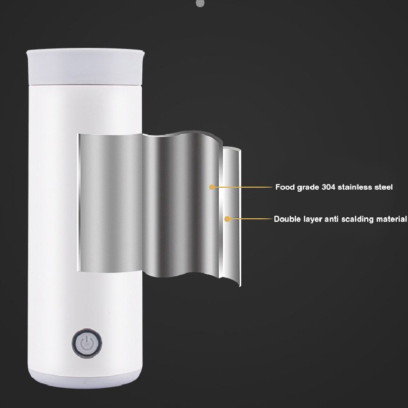 Bouilloire électrique multifonction Portable Mini petite capacité fendue Type bouilloire d'eau théière en acier inoxydable 400ml