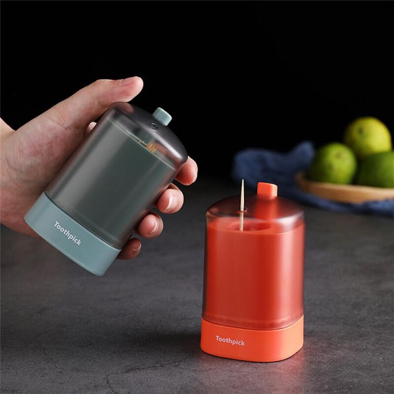 Home Furnishings Transparent Wheat Straw Pressed Automatic Toothpick Holder Square Toothpick Box Household Storage Container