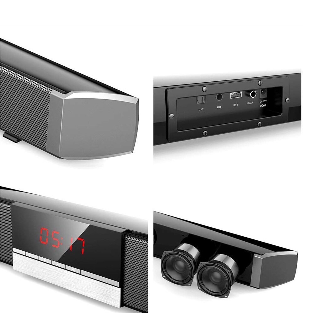 SR100 Plus Sound System Sound Bar 40W Wireless Bluetooth Sound Bar Hifi 3D Stereo Column Subwoofers Surround with Remote Control