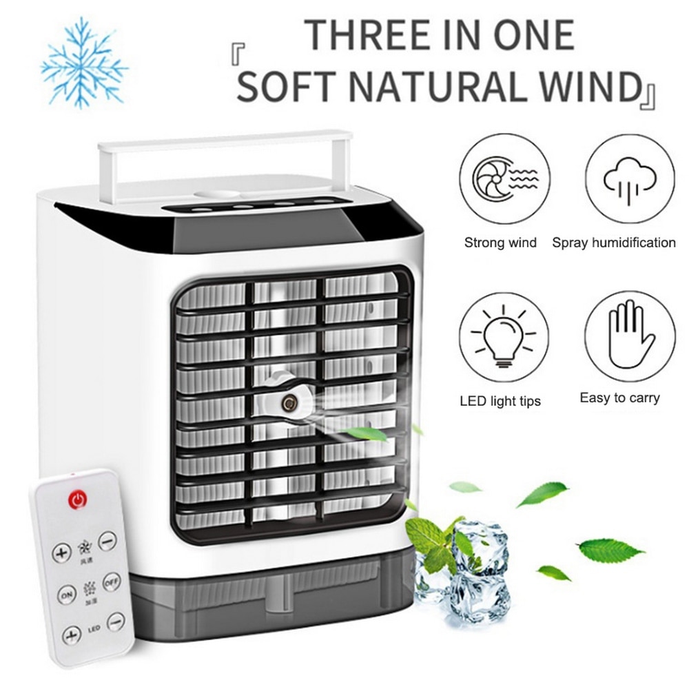 Air Conditioner USB Air Cooler Refrigeration Humidifier Purifier Mini Portable Vehicle Home Air Cooler Fan with Remote Control