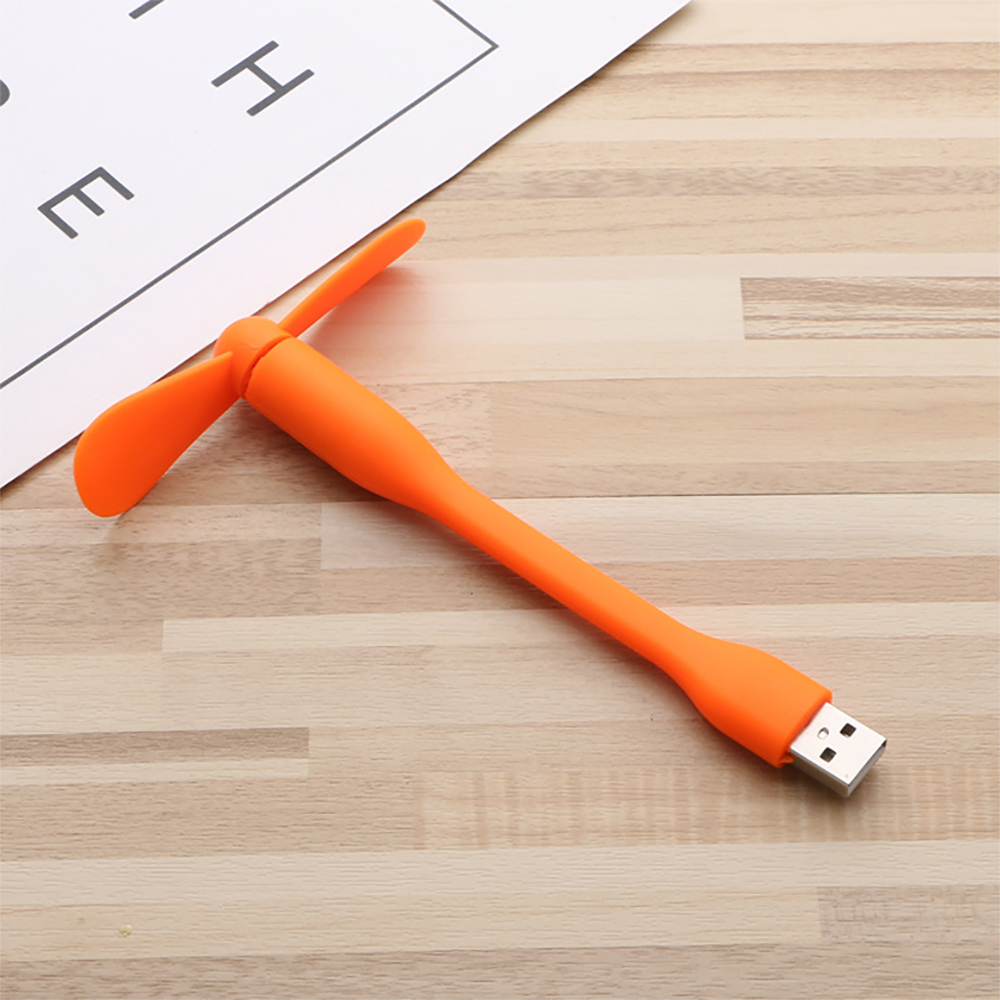 USB Small Fan Portable Hand Cool Mini Fan For Computer Flexible Bendable Fan For Power Bank Laptop PC AC Charger Summer Gadget: Orange