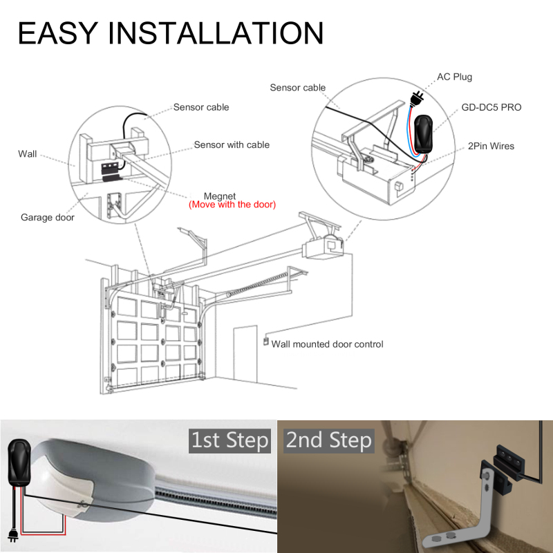 Smart WIFI Garage Door Remote Control Opener Universal Infrare Wireless Voice Control With Alexa Google Home Via Smart Life Tuya