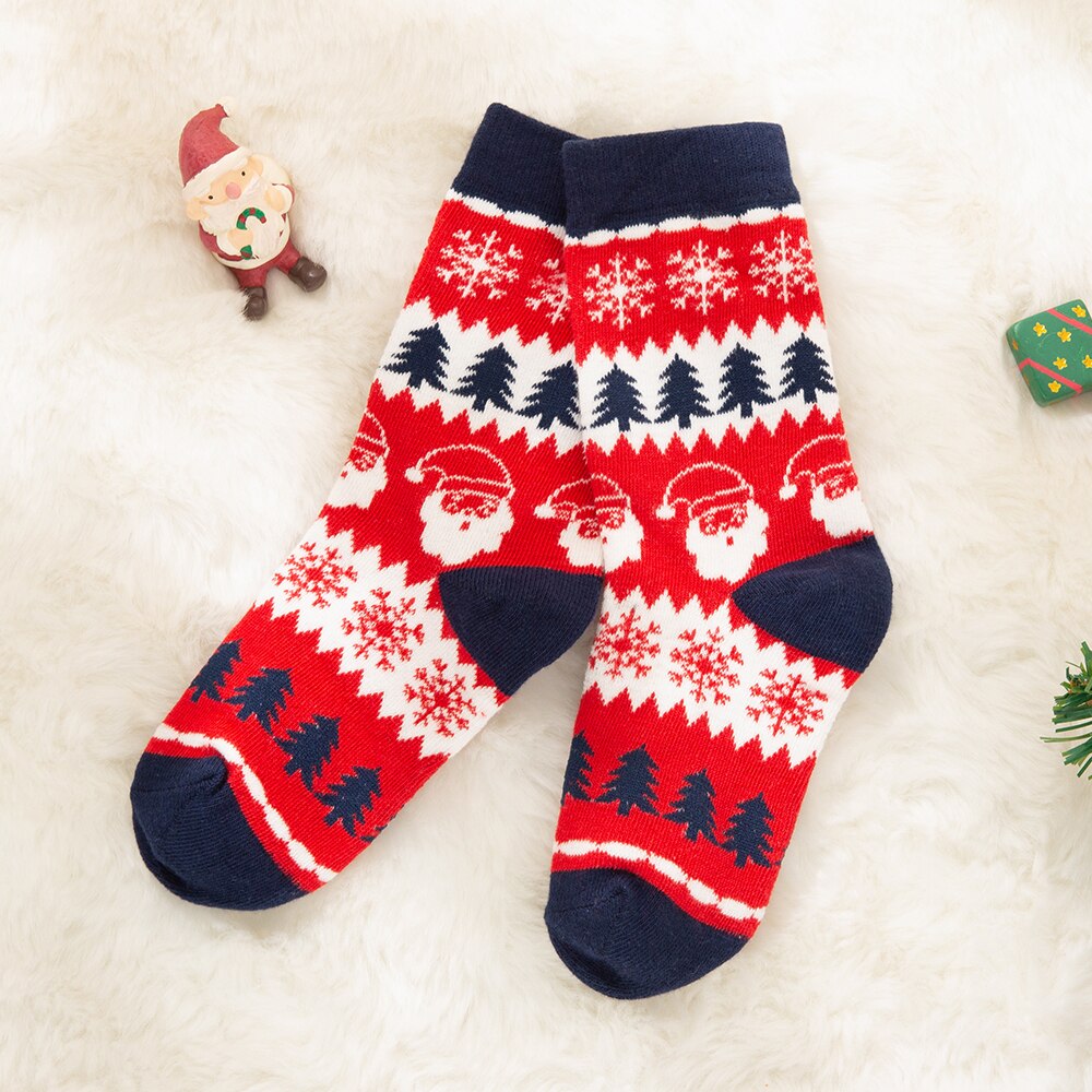 Ouder-kind Sokken Kerst Gedrukt Unisex Volwassen Mannen Vrouwen Kids Baby Lange Katoenen Warme Sokken Familie Bijpassende Kerst Sokken