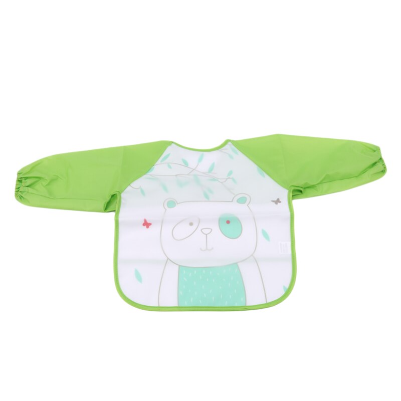 Waterproof Baby Infant Full Sleeve Bibs Cute Cartoon Animals Children Long Sleeve Apron Coverall Feeding Bibs: D