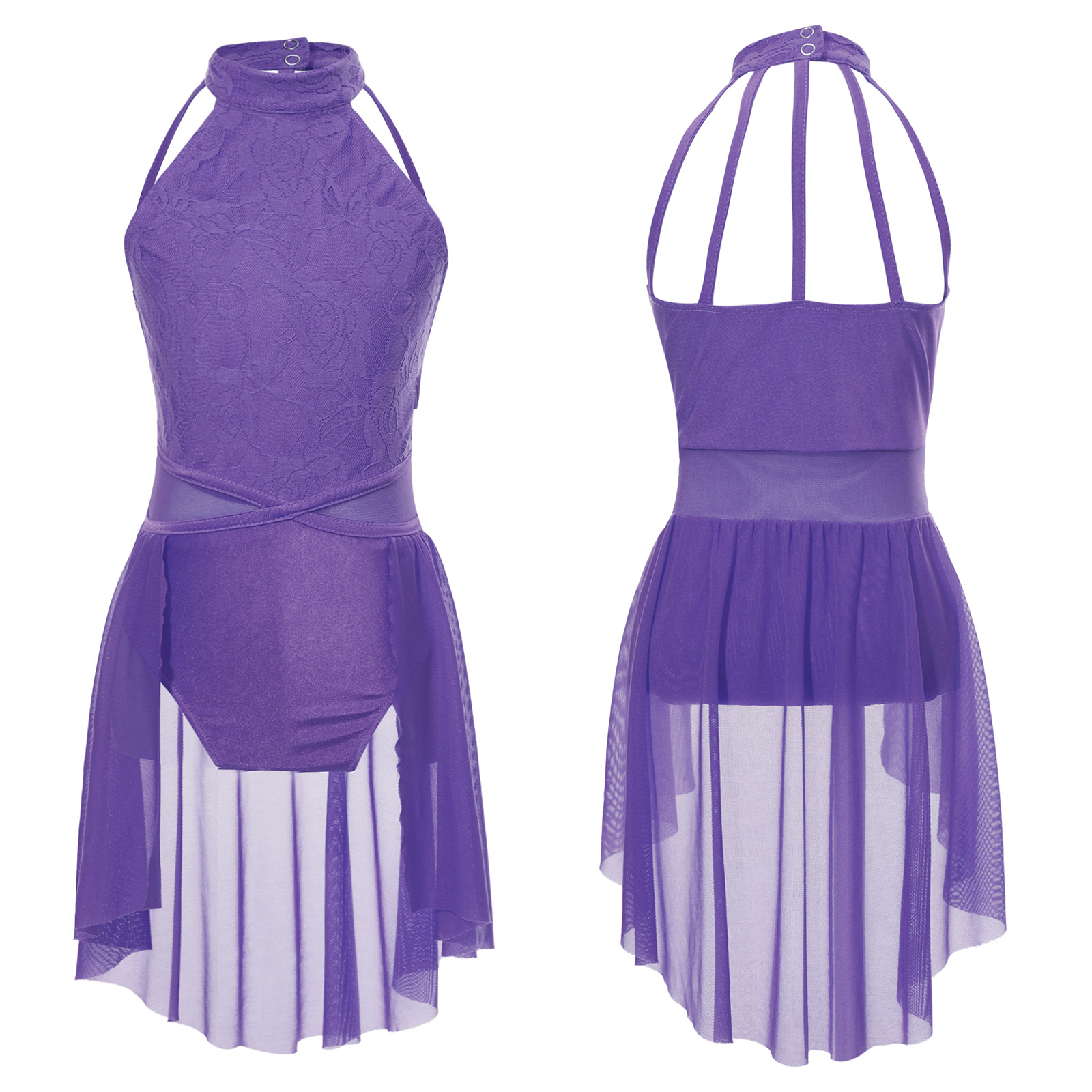 Vestido de leotardo de Ballet para niñas, traje de bailarina de baile contemporáneo lírico, ropa de actuación, clase de baile, gimnasia: L / Marfíl