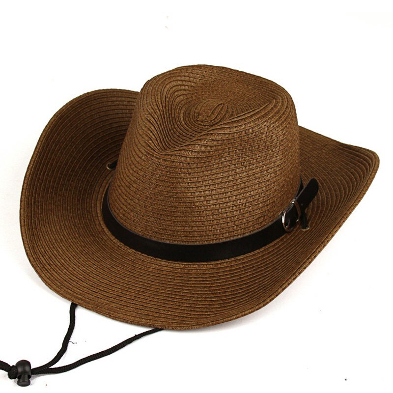 Cowboy Panama Hat Summer Straw Woven Sun Hats for Women Men Beach Straw Hat UV Sun Protection Travel Cap Chapeu Feminino: 03