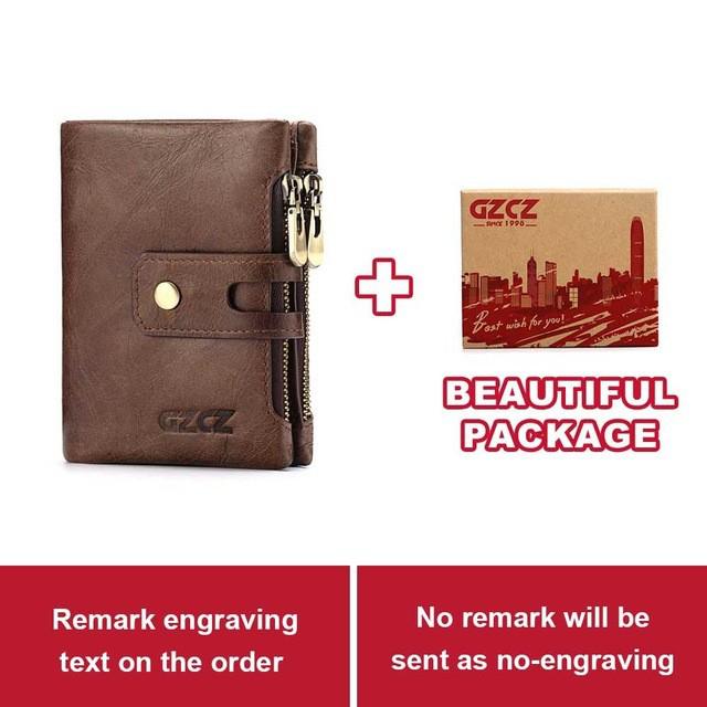 Wallet Women Wallets Real Leather Multi Pocket Female Purse Card Holder Pouch Portefeuille Carteira Walet for Women: Brown Name Box