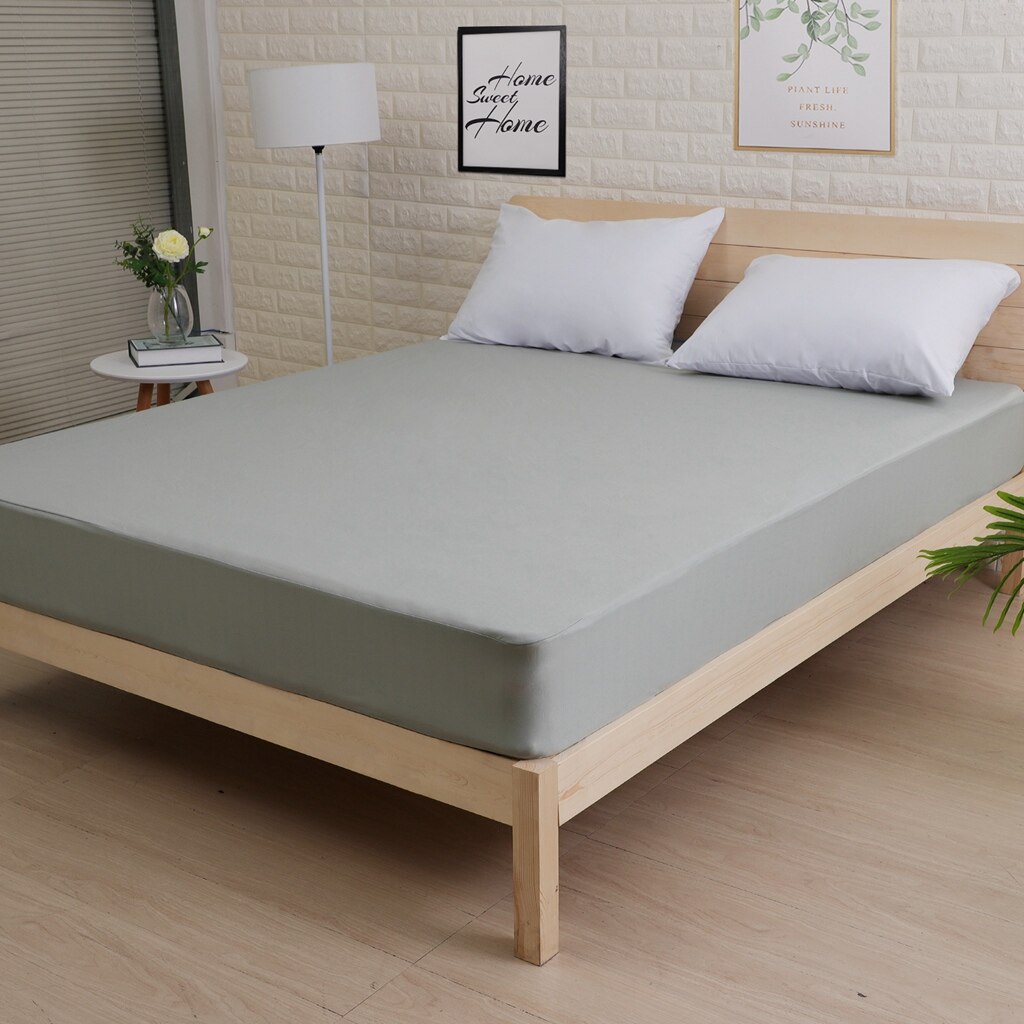 Solid Waterproof Mattress Bedspread On The Bed Protector with Elastic Band Sanding Breathable Mattress Bed Cover Queen King
