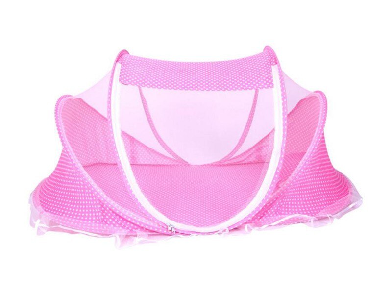 MOTOHOOD lettino per bambini culla rete zanzariera rete decorazione per bambini copri-pieghevole lettino per bambini tenda per bambini culla per bambini: Colore rosa