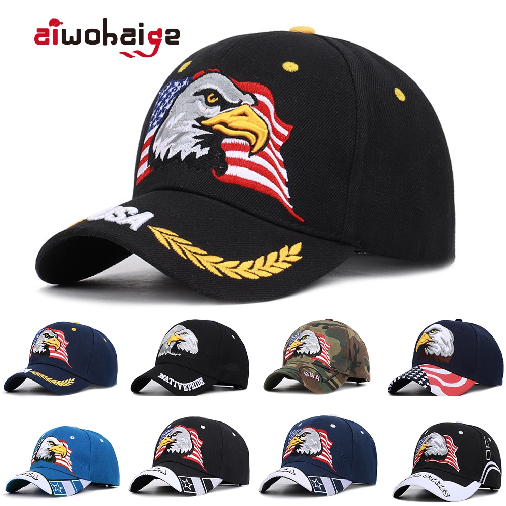 Dei nuovi Uomini di Animale Trucker Cappello Patriottica Bald Eagle e Americano Berretto Da Baseball Bandiera USA 3D Ricamo Farm Schioccano Indietro snapback Osso