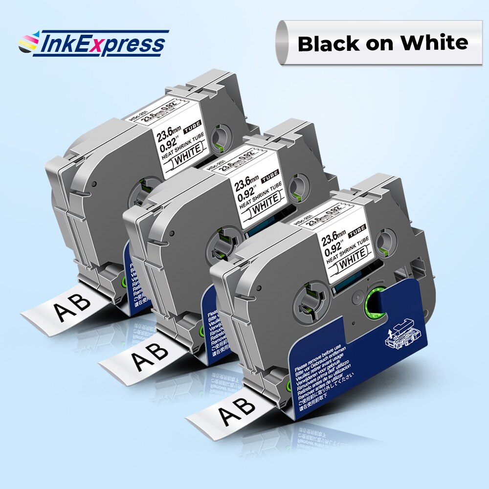 3Pcs 24mm heat shrink tube tape hs251 251 industrial tape wire and cable labeling for Brother P touch Label Maker