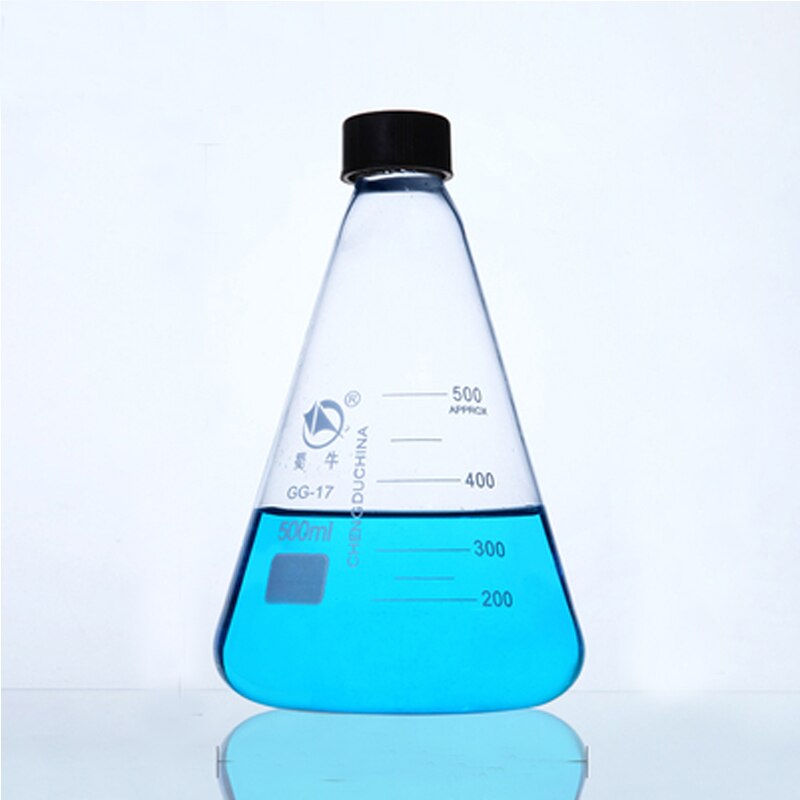 3pcs/set Conical Glass Flask with screw cap Thicked borosilicate glass triangle Erlenmeyer flask laboratory equipment