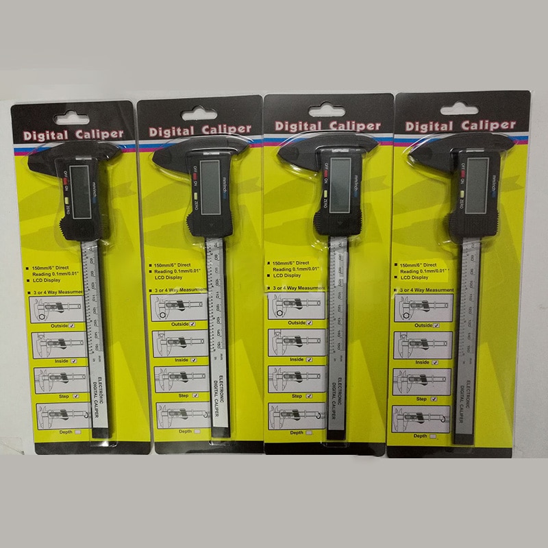 150mm lcd digitaalinen jarrusatula elektroninen hiilikuitu vernier mittari mikrometri 6 tuuman mittaustyökalu pakymetri