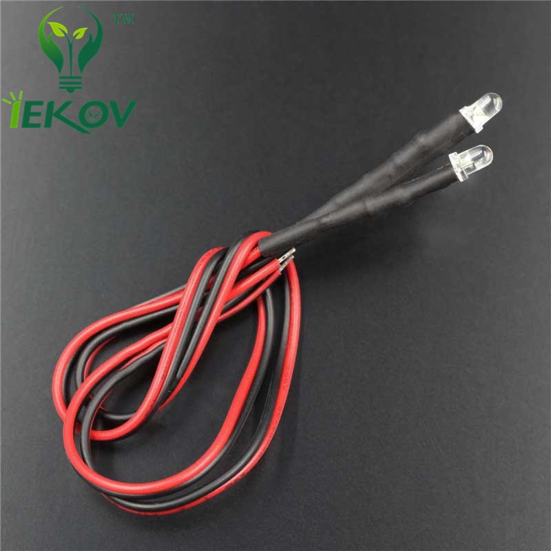 20 stks LED 3mm LED UV Purple DIODE 9-12 v Pre-Wired Weerstand Emitting Diod Ronde DC 20 cm Pre Wired LedS Lamp Licht DIY