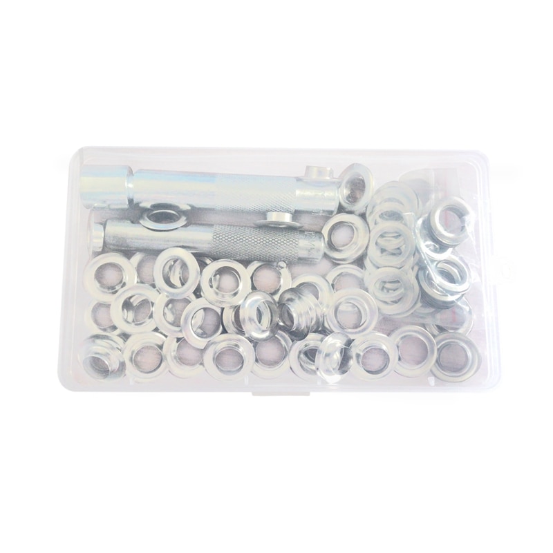 100Pcs Punch Grommets And Tarpaulin Awning Tent Tarp Repair Kit Hole Eyelet: Default Title