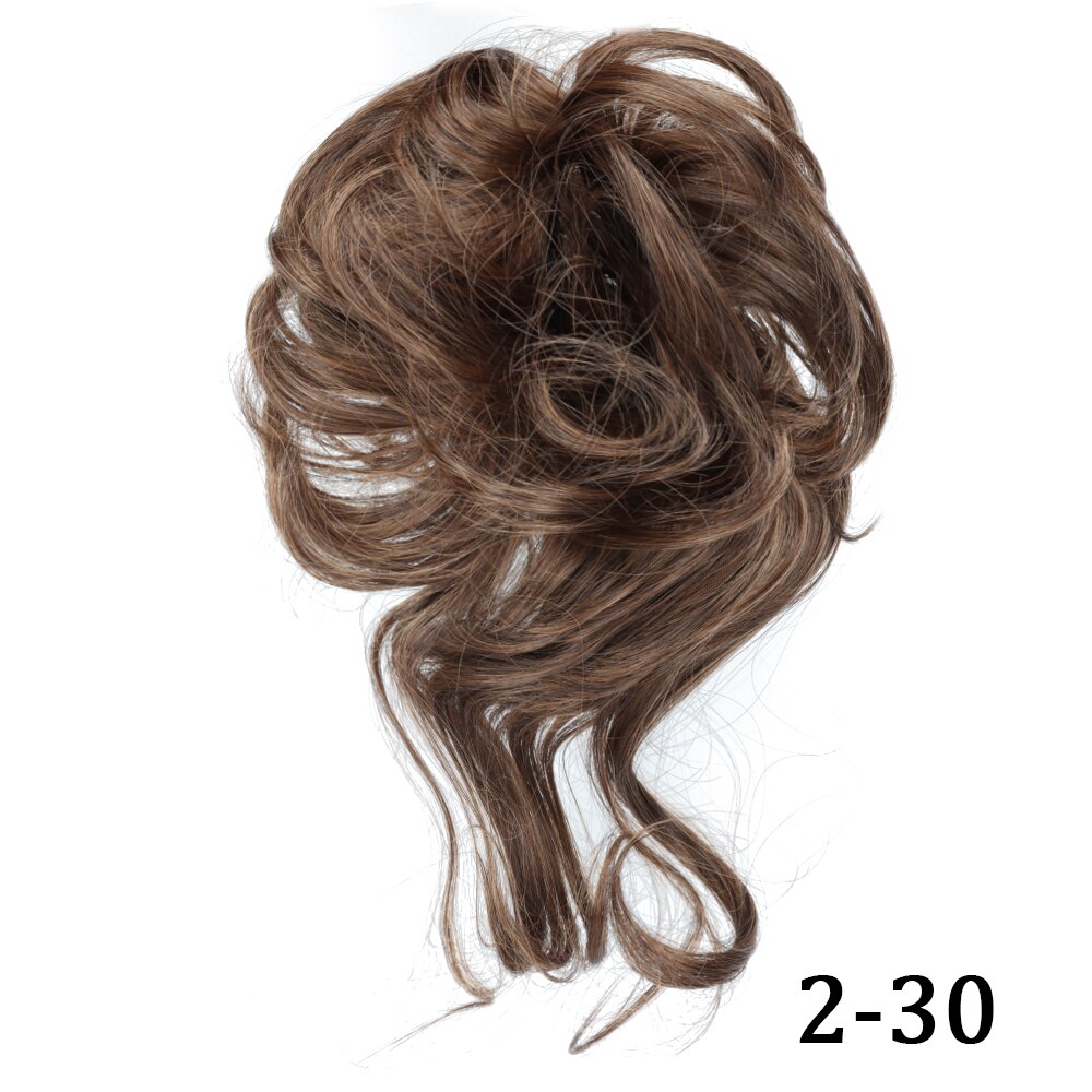 Hairstar Bun Extensions Rommelig Krullend Elastische Haar Scrunchies Haarstukjes Synthetische Chignon Donut Opgestoken Haar Stukken Voor Vrouwen Meisjes: 1B/30HL