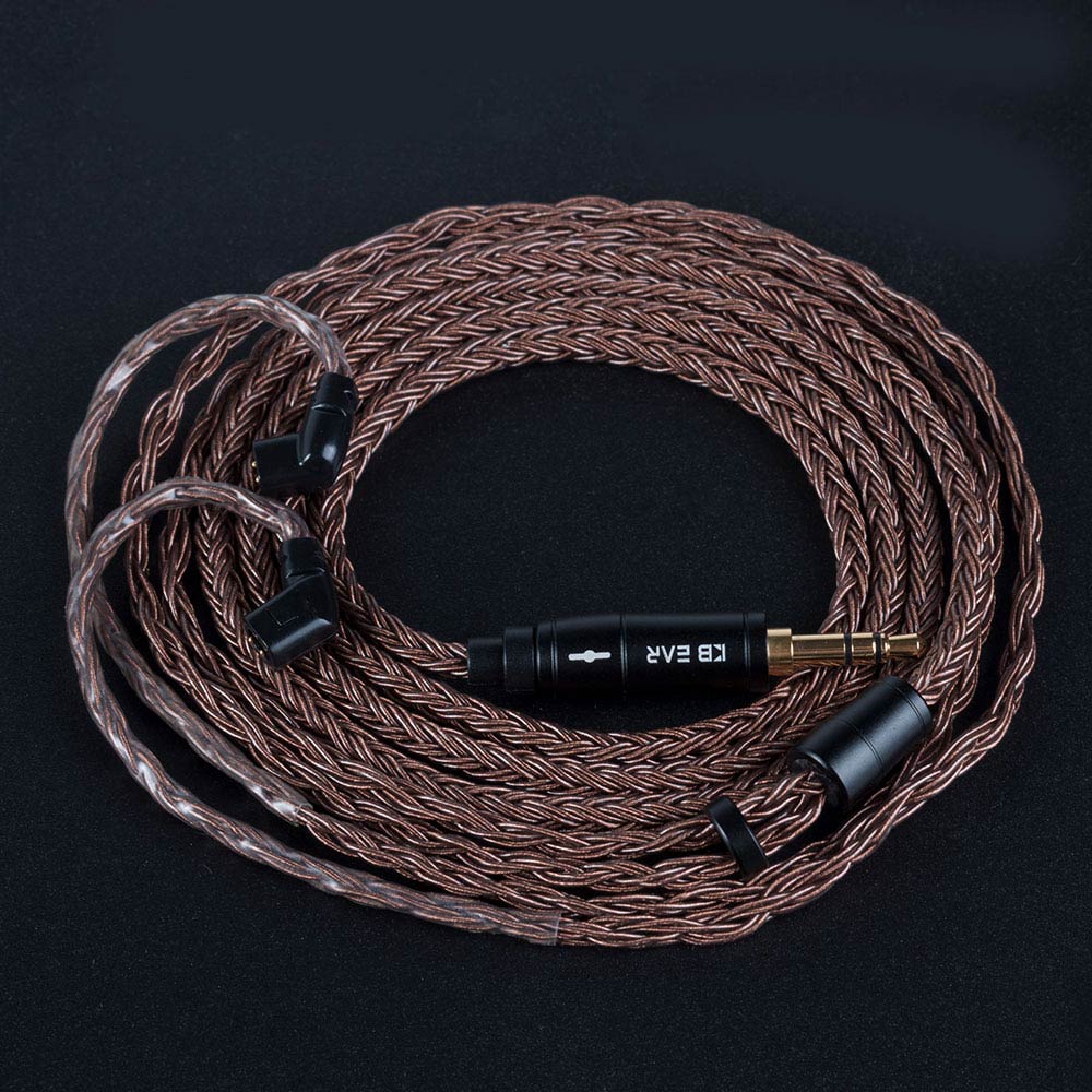 KBEAR 16 Core Pure Copper Earphone Cable 2PIN/MMCX/QDC Earbuds Connector Use For KZ EDX ZSN PRO BLON BL-03 KBEAR KS1 Headphone: QDC 3.5mm