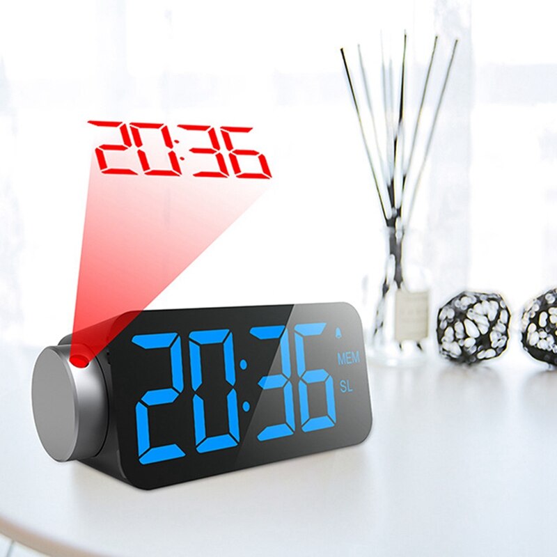 ! Projectie Wekker Radio Digitale Wekkers Voor Slaapkamers Screen Led Klok Met Usb Lader 3 Dimmer 12/24 Uur