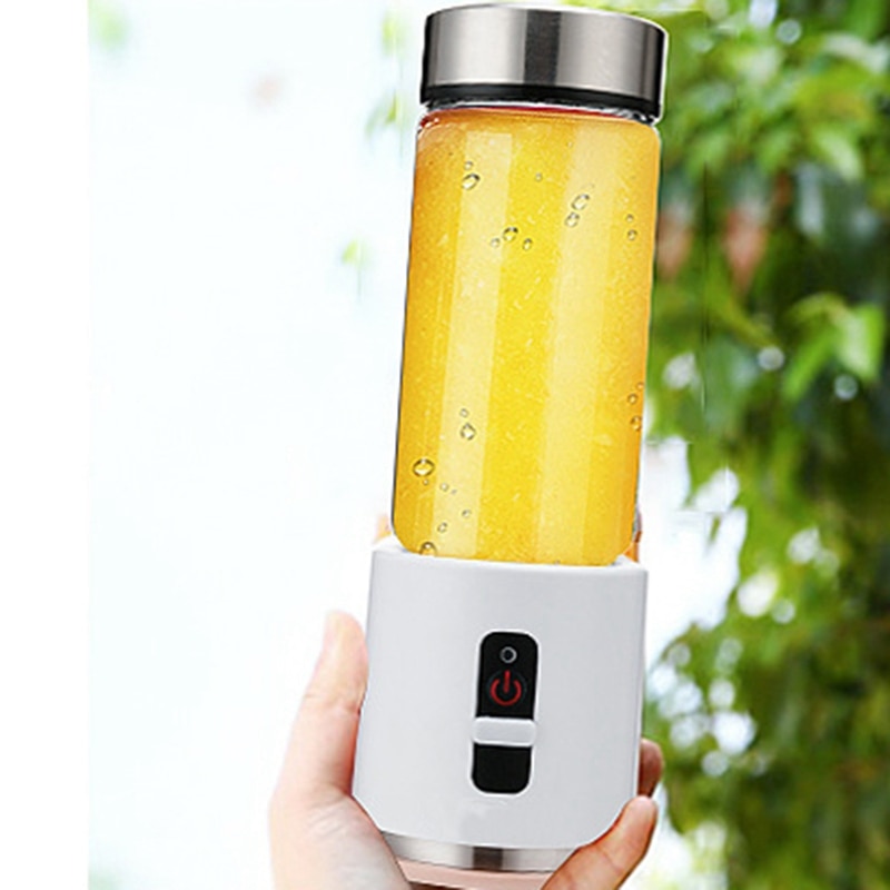 Usb Rechargeable Smoothie Blender 380Ml Glass Smoothie Blender Juicer Easy Small Portable Blender Green