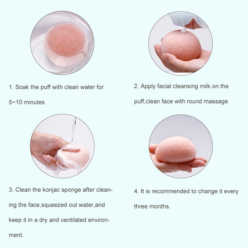 Ronde Vorm Konjac Spons Cosmetische Puff Gezicht Spons Natuurlijke Konjac Puff Gezichtsreiniger Tool Wassen Flutter 1Pcs