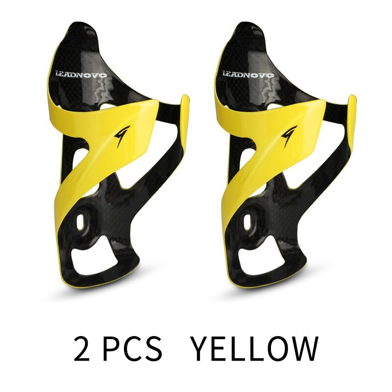 Carbon Water Bottle Cage Bicycle Bottle Holder MTB Road Carbon Bottles Cages Bike Bottles Holder 25g Bicycling Bidon Cycling: yellow 2 pcs