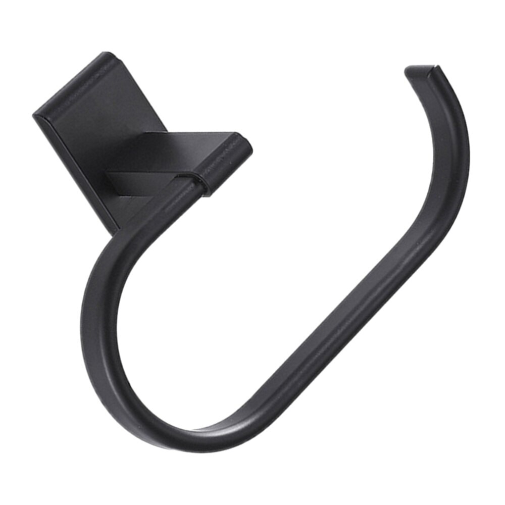 1 Pc Handdoek Ring Gratis Punch Wandmontage Handdoekenrek Praktische Handdoek Houder Voor Thuis Badkamer Gebruik (Zwart)