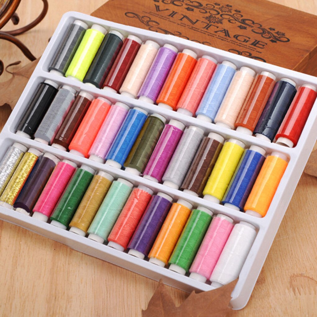 39Pcs Polyester Naaigaren Spool Set Thuis Essentieel Kleur Lijn Diy Handleiding Naaien Gereedschap Kleur Willekeurige