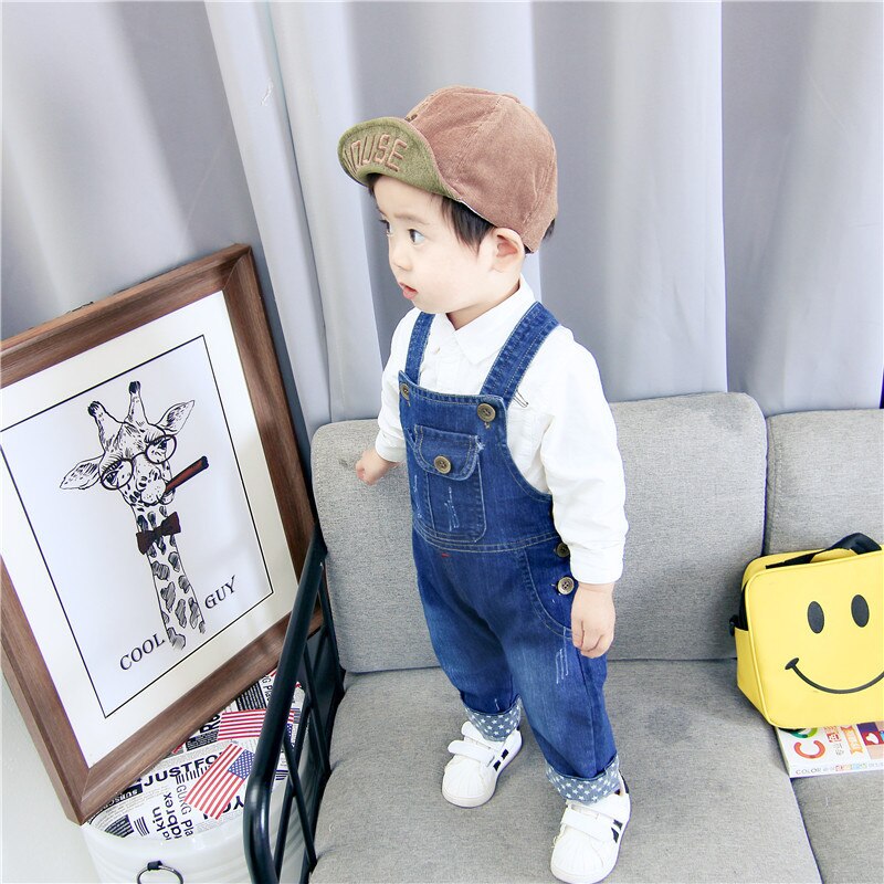 Kinderen Denim Overalls Broek Kinderen Brief Cartoon Peuter Bebe Jeans Herfst Broek Voor Baby Meisje Jongen Kleding Baby Romper 3T