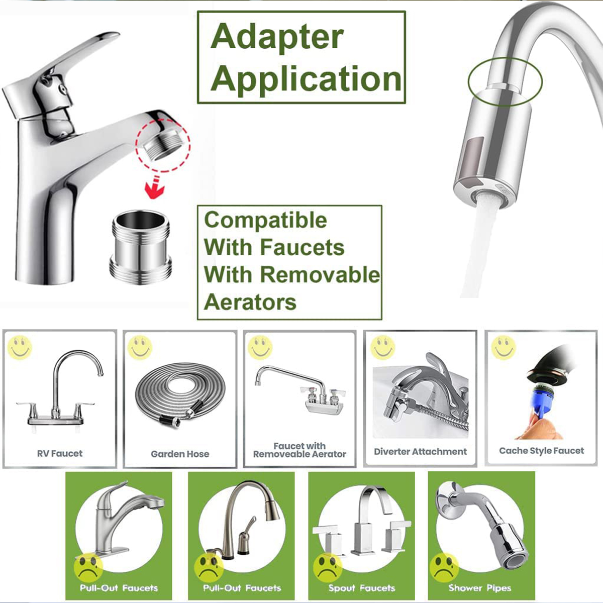 Verlängertes M22 Wechsel auf 16 18 20 22 24 mm männlich X männlich Wasserhahn-Adapter Küche Badezimmer Messing Wasserbandverbindung Kupfer