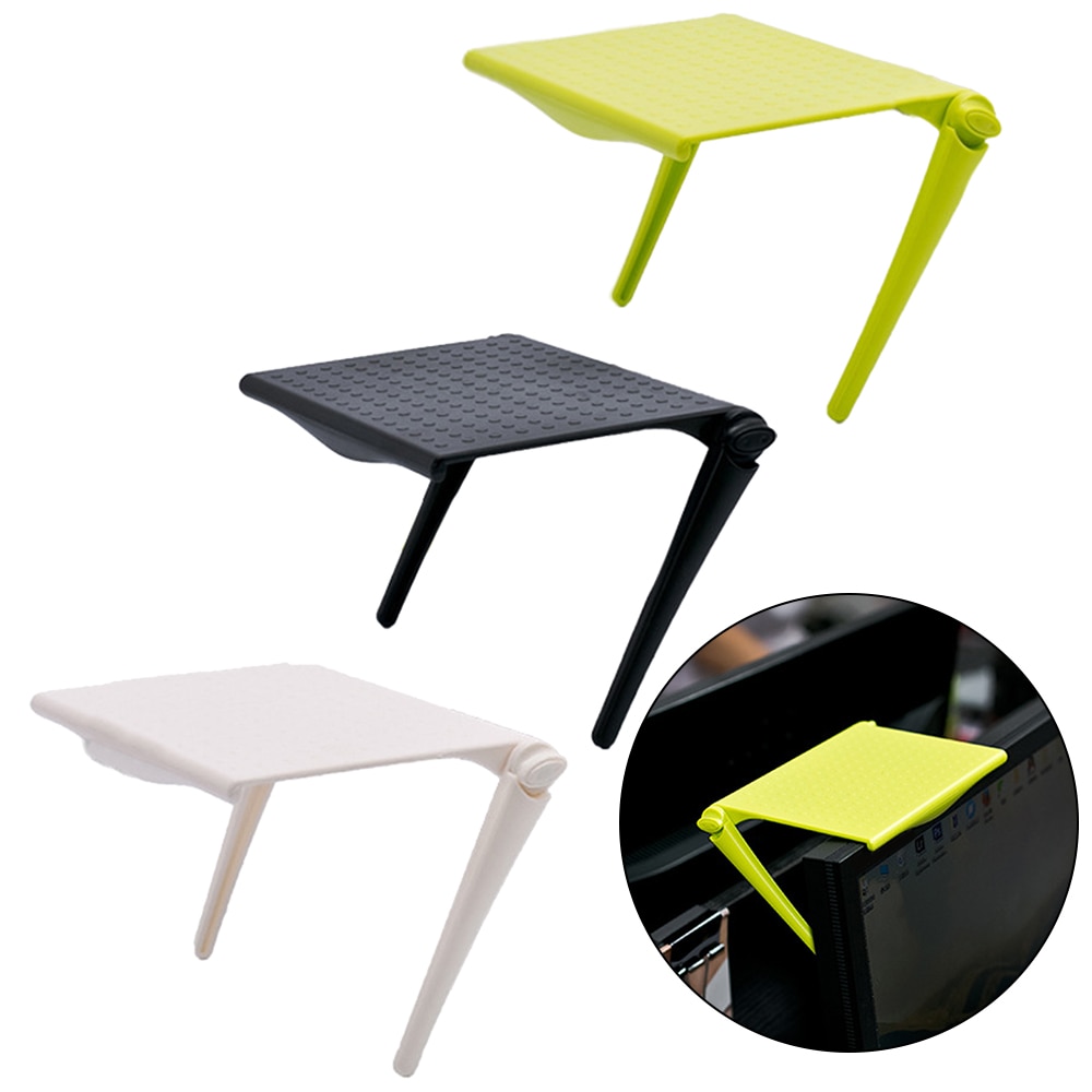 TV support ordinateur moniteur Riser socle de bureau présentoir étagère de rangement bureau en plastique bureau à domicile poste de travail de bureau organisateur 4 pièces