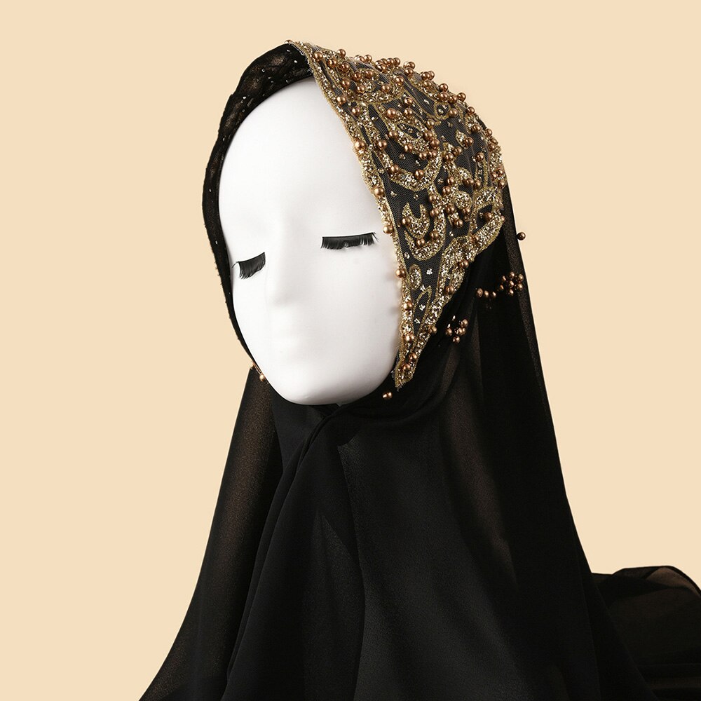 Ramadan Muslimischen Hijab Mit Strass Chiffon Schals Für Frauen Islam Kleidung Kopftücher Mit Stein Schal Damen Schleier: 15