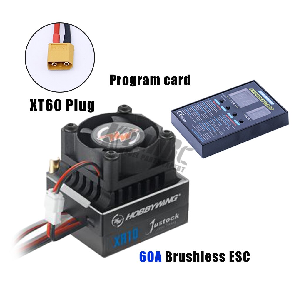 Hobbywing Xerun XR10 Justock 60A Sensored Brushless ESC Speed Controller for 1/10th 1/12thTouring Car/Buggy: XT60 ESC CARD