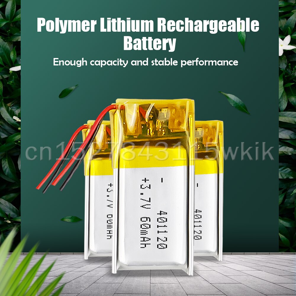 3.7V 60Mah 401120 Oplaadbare Lithium Polymeer Batterij Voor MP3 MP4 Gps Speelgoed Bluetooth Oortelefoon Selfie Stick Smart Horloge 401119