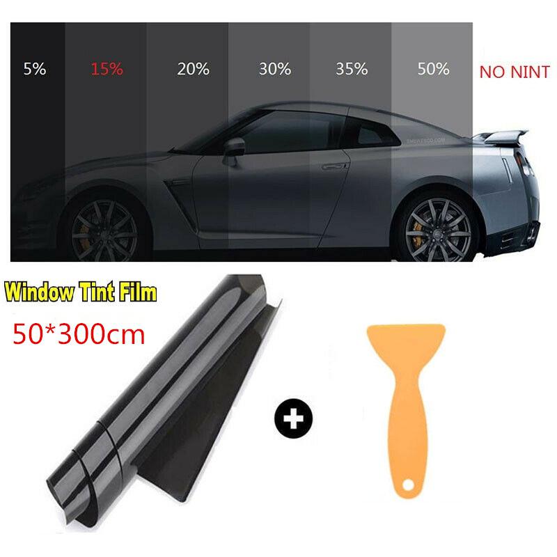 50 x 100cm 15%  vlt sort pro universel bil auto hjem glasrude farvetone bilrude farvetone klistermærke solbeskyttelses klistermærker