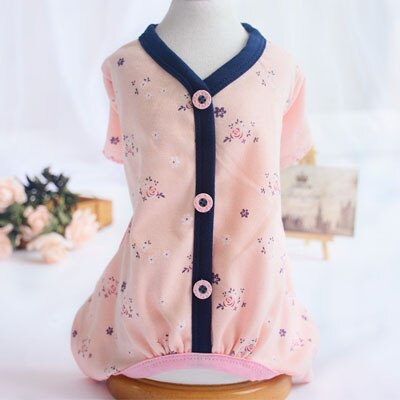 Pure Cotton Pajamas Maple Leaf Dog Clothes Puppy Cat Jumpsuit Pyjamas For Small Dogs Chihuahua Botton Sleepingwear Clothing PJS: Pink / XL