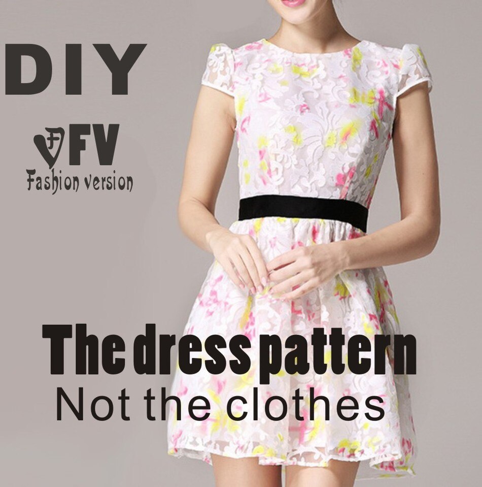 Clothing DIY The dress Dresses Sewing Pattern cutting drawing Women's Dress Sewing Template BLQ-97