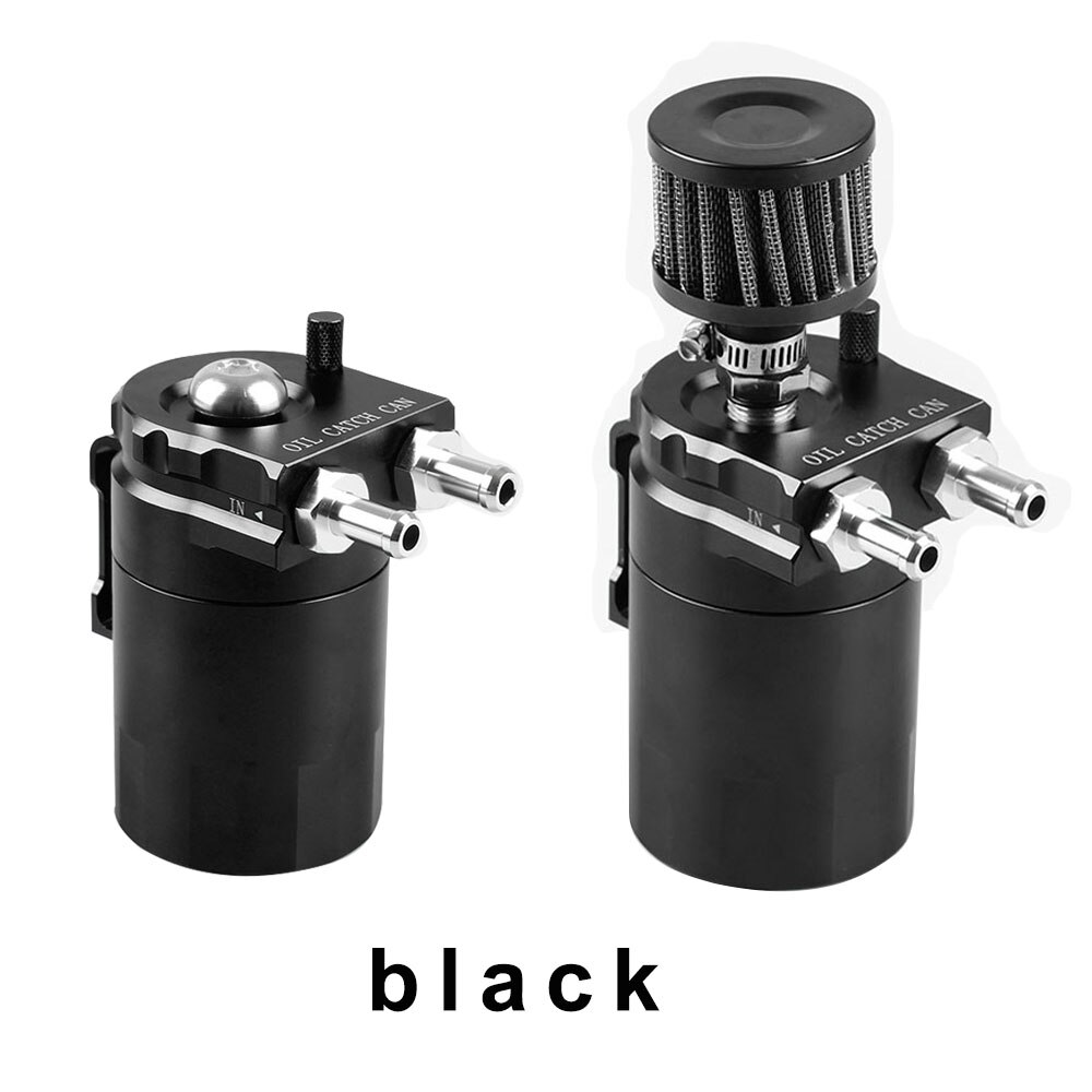 Bil aluminium reservoar drivstoff tank oljefangst universell oljeseparator beholder reservoar lufting sylinder filter sett occ 025: Svart