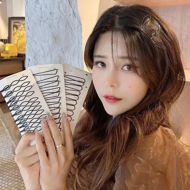 Pasadores de Metal negro para el cabello, horquillas onduladas, horquilla Invisible BB, accesorios para el cabello, 1/20 piezas